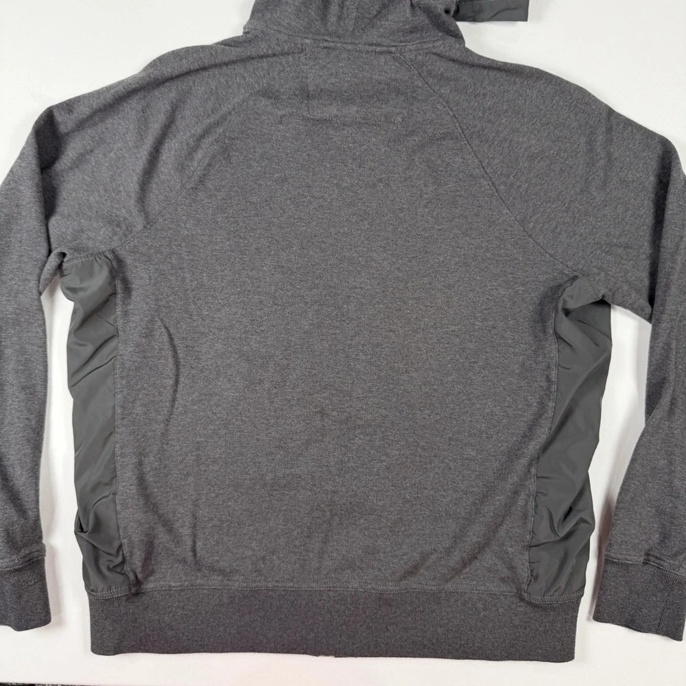Banana Republic Full Zip Hoodie Mens XL‎ Gray Mixed Media Woven Trim Excellent